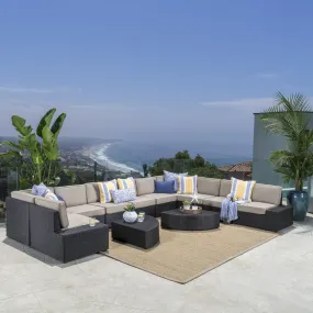 12pc Outdoor Wicker Sectional Sofa Set w/ Cushions - NH170692