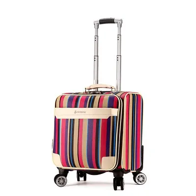 18 Fashion Trolley Luggage Women'S Universal Wheels Red Small Luggage Travel Bag Male Pu