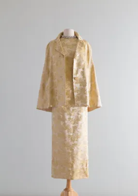 1950's Golden Glamour Evening Gown With Matching Cape / SM