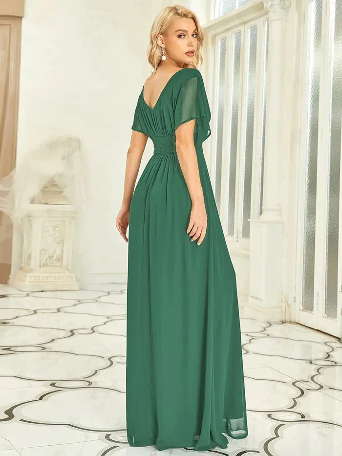 A-Line Empire Waist Chiffon Long Evening Party Dress