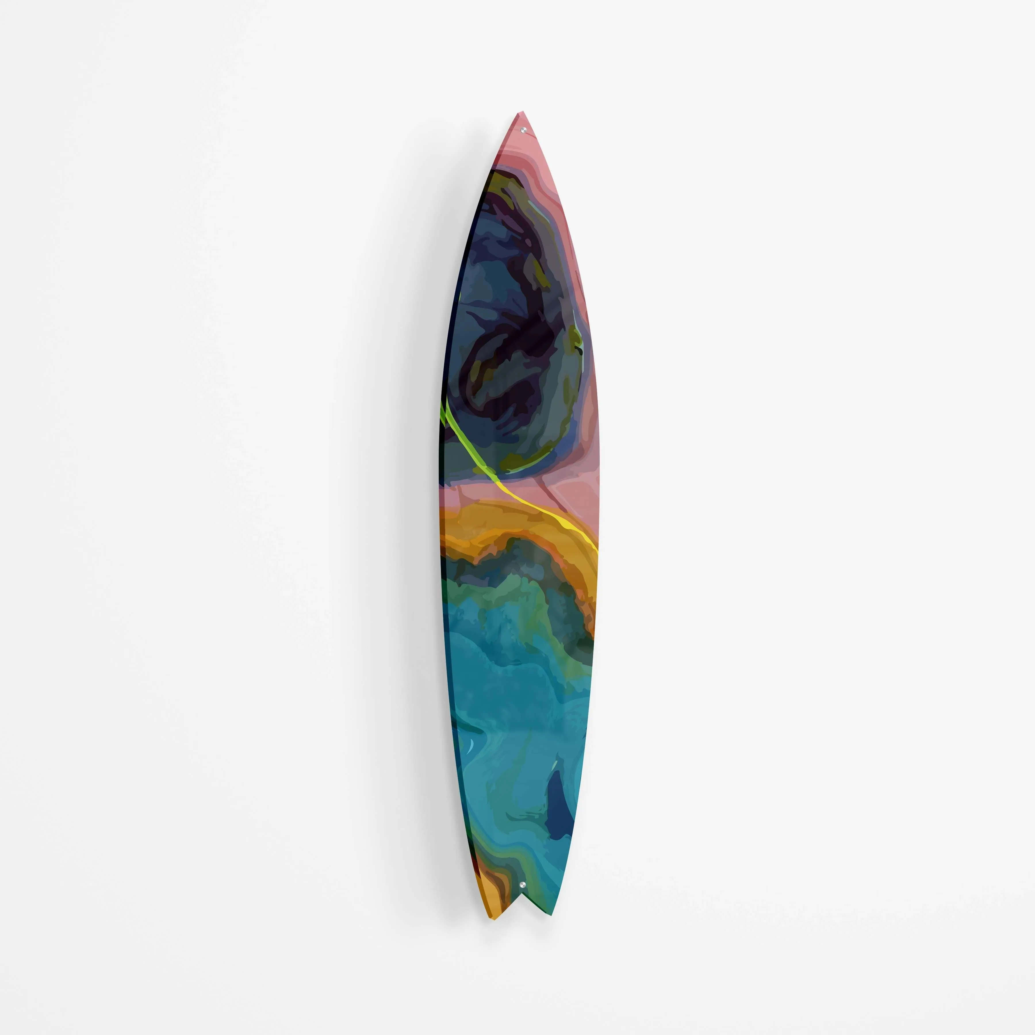 Abstract Swirl Acrylic Surfboard Wall Art