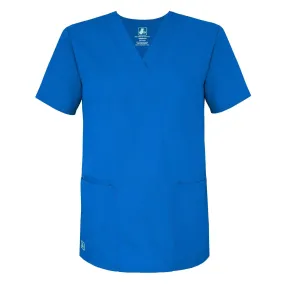 Adar Universal Unisex V-Neck 2 Pocket Scrub Top Regal Blue L