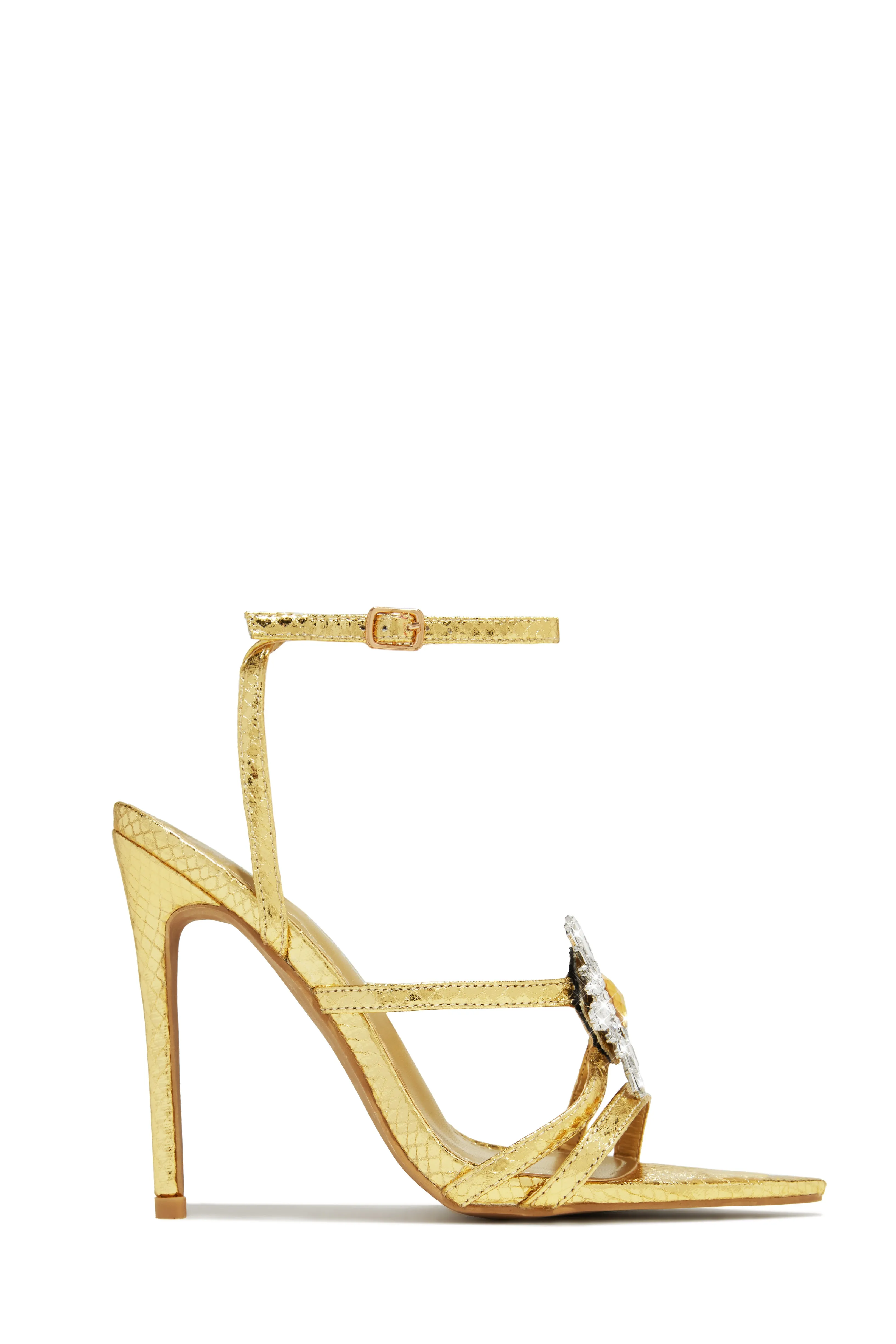 Ameira Embellished High Heels - Gold