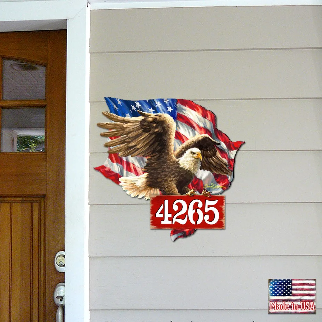 American Flag Eagle Patriotic House Number by Gelsinger - American Patriotic Décor - MA8461052-1432