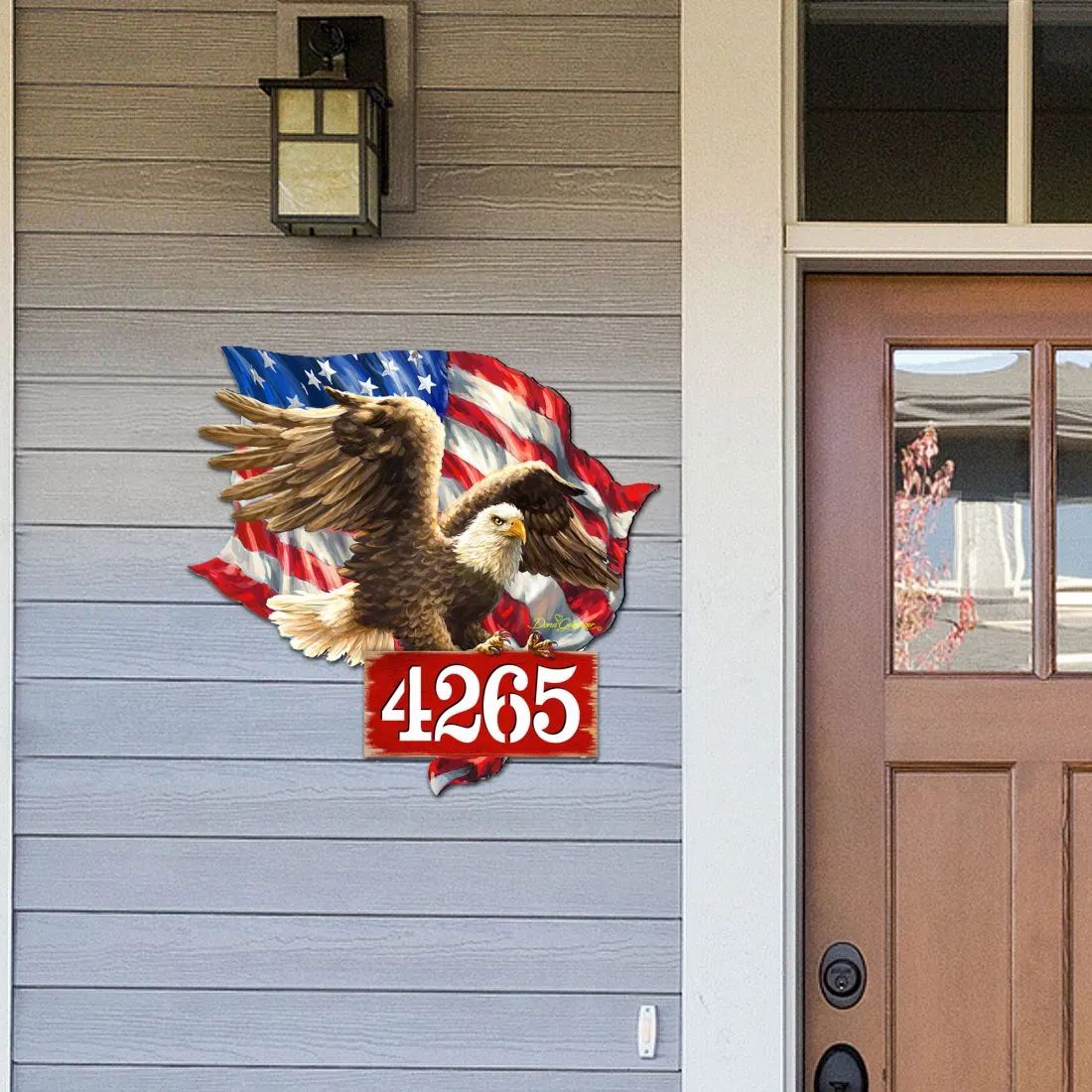 American Flag Eagle Patriotic House Number by Gelsinger - American Patriotic Décor - MA8461052-1432