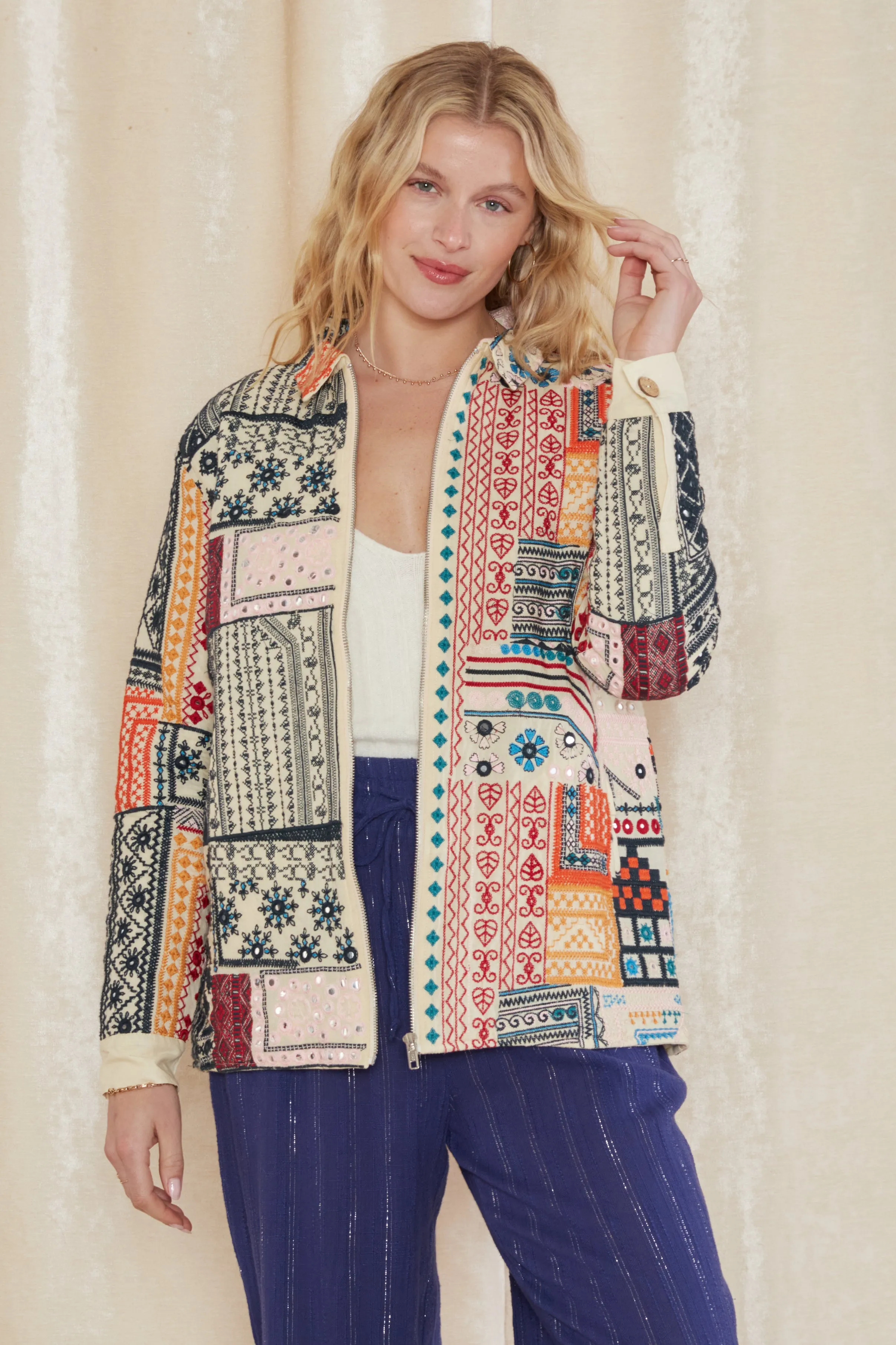 Anaya Embellished Zip Up Jacket