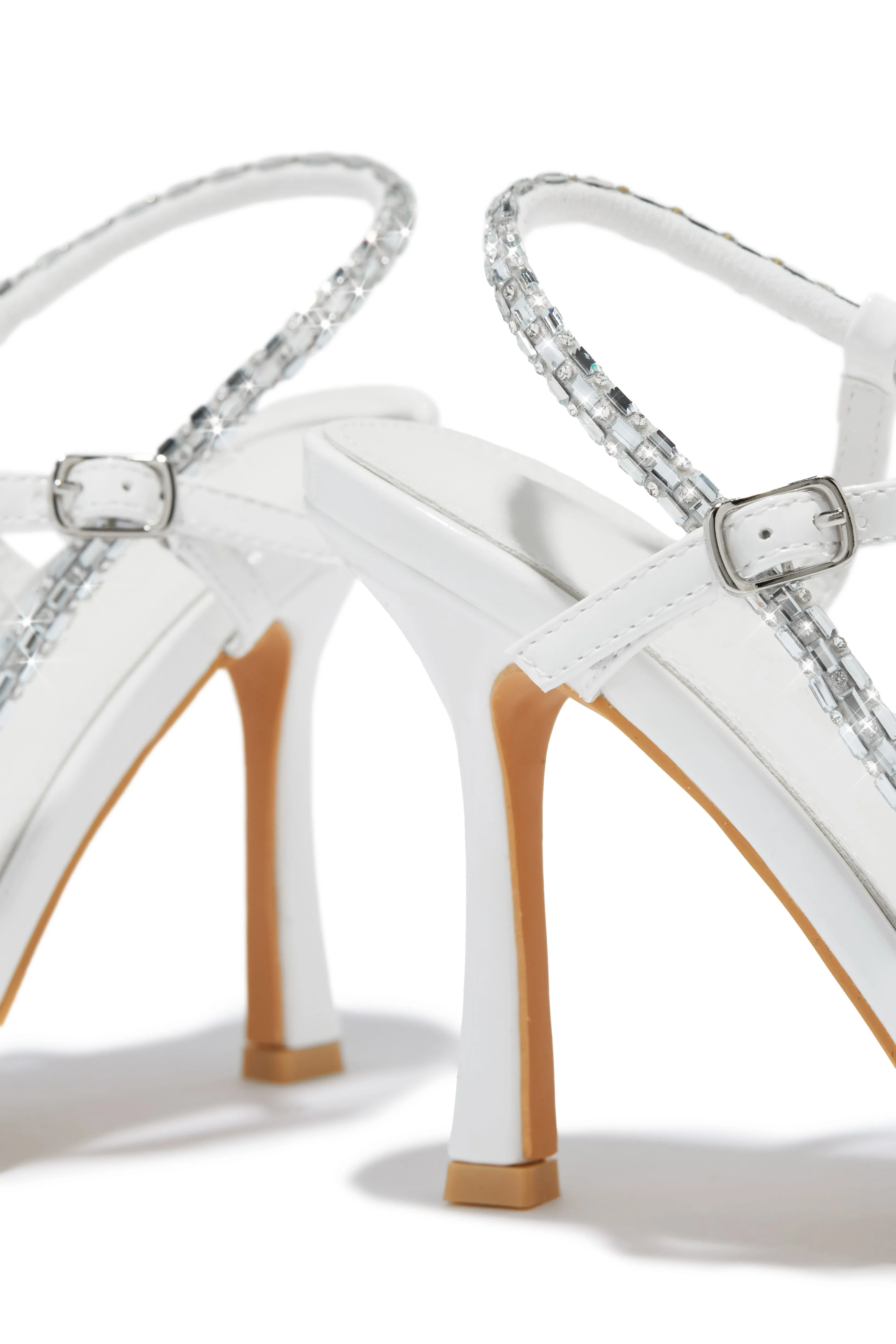 Anella Embellished Heels - White