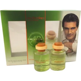 Antonio Banderas Mediteraneo 3.4 Oz Edt Spray, 3.4 Oz After Shave Set Men Perfume