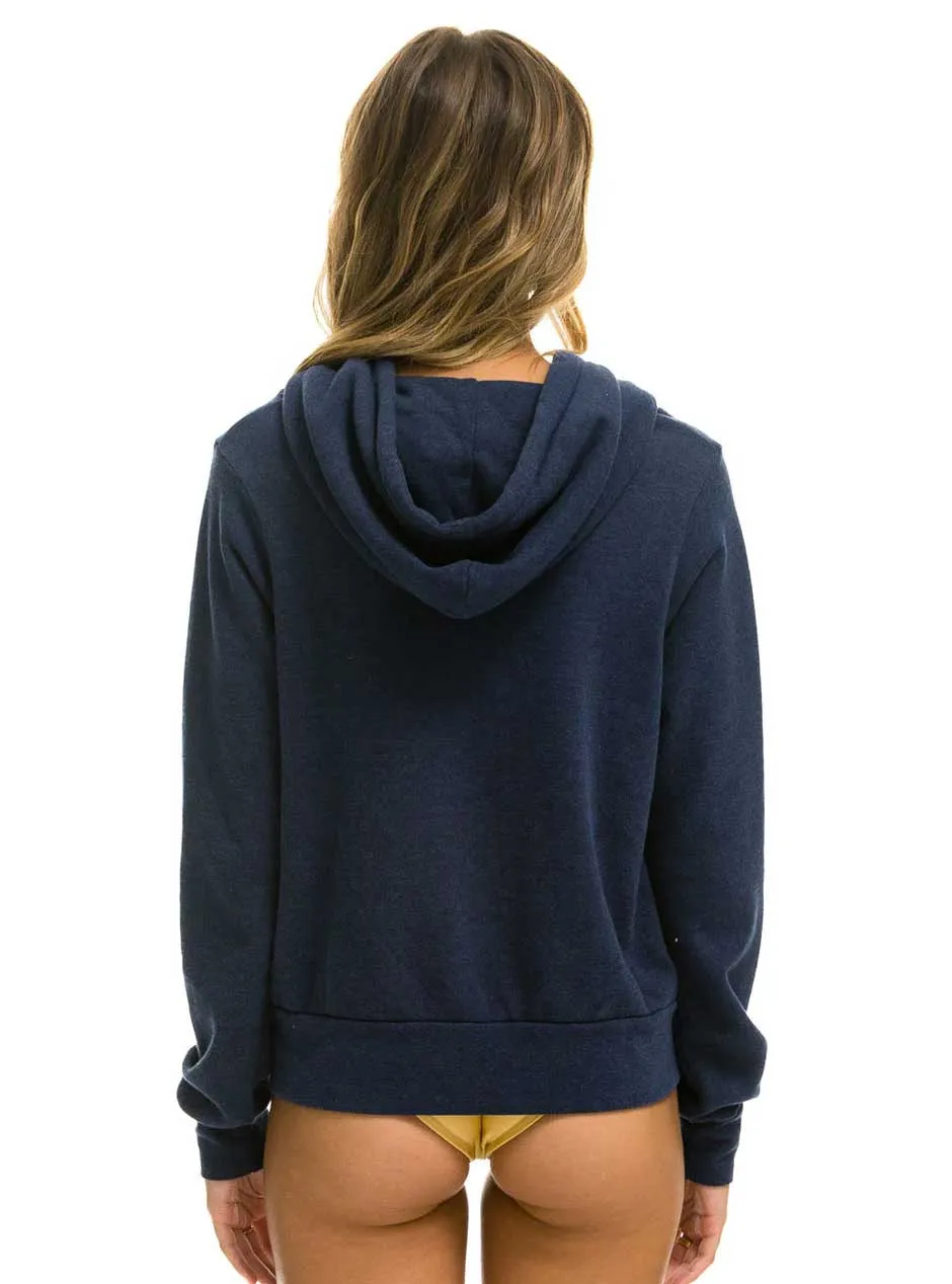 Aviator Nation Women's 5 Stripe Zip Hoodie - Navy Blue