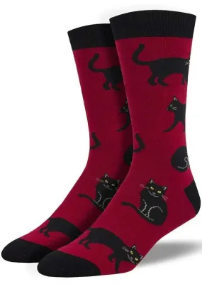 Bamboo Black Cat [Red] | SOCKS MENS