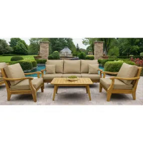 Bermuda Teak 4pc Outdoor Patio Seating Set