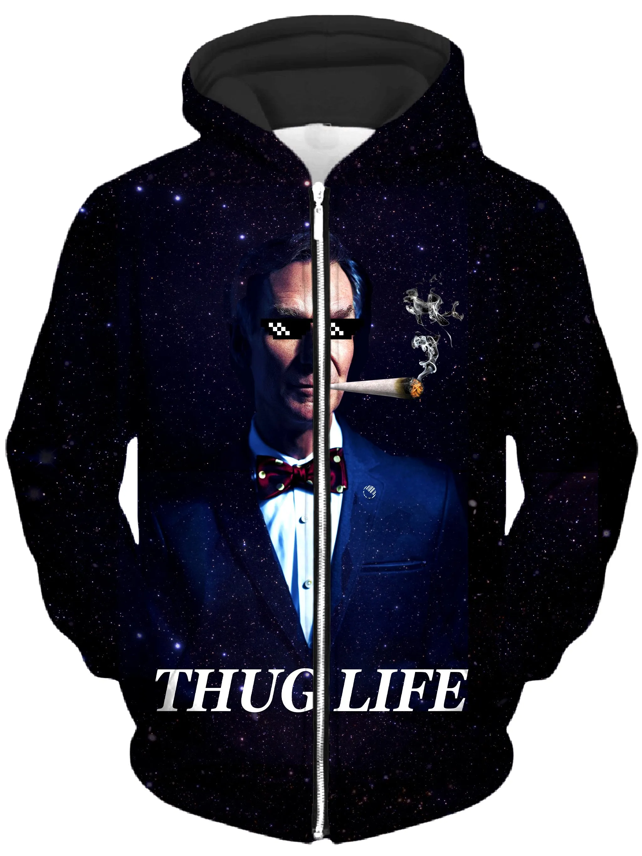 Bill Hye Thug Life Unisex Zip-Up Hoodie