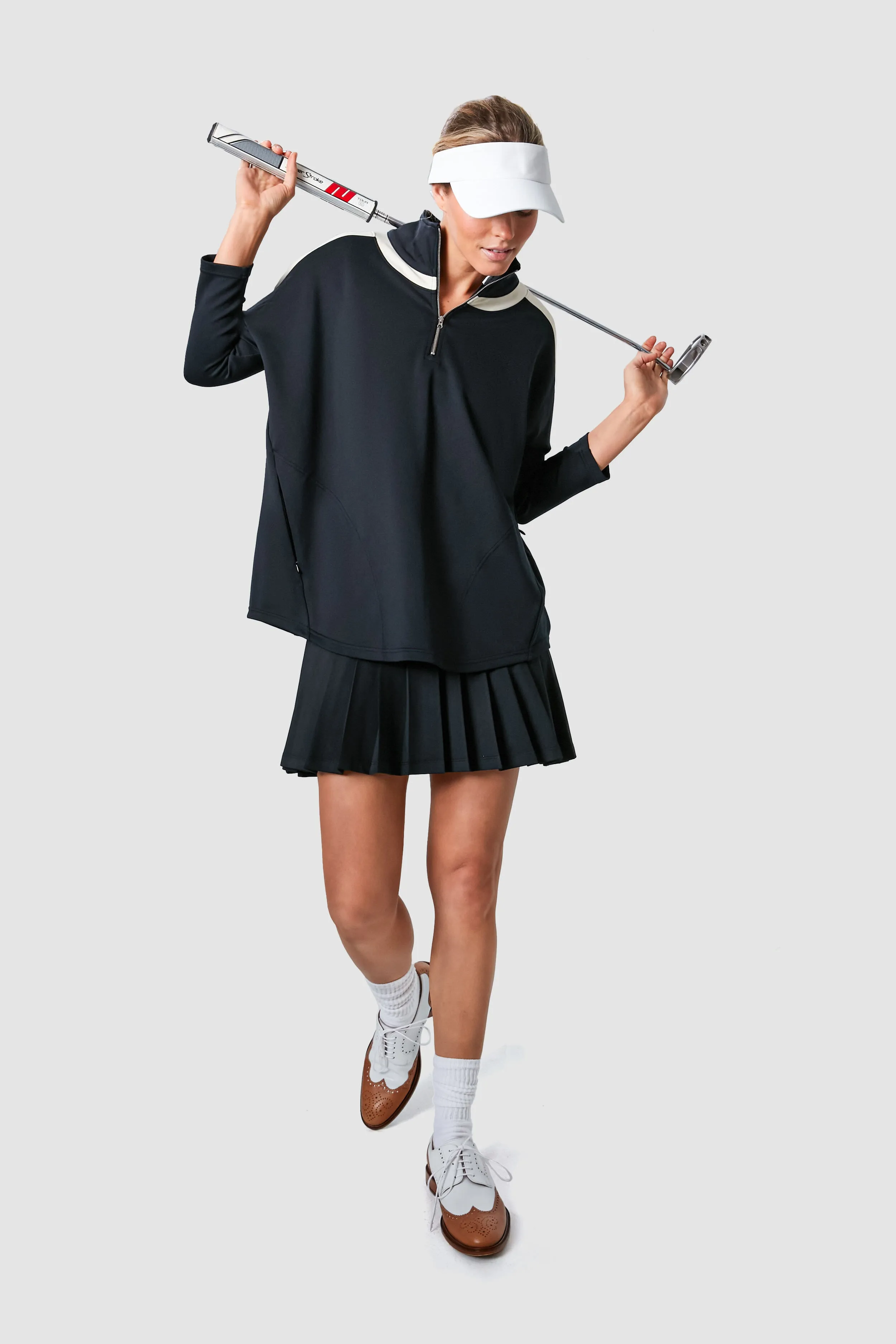 Black and Ivory Amelie Quarter Zip