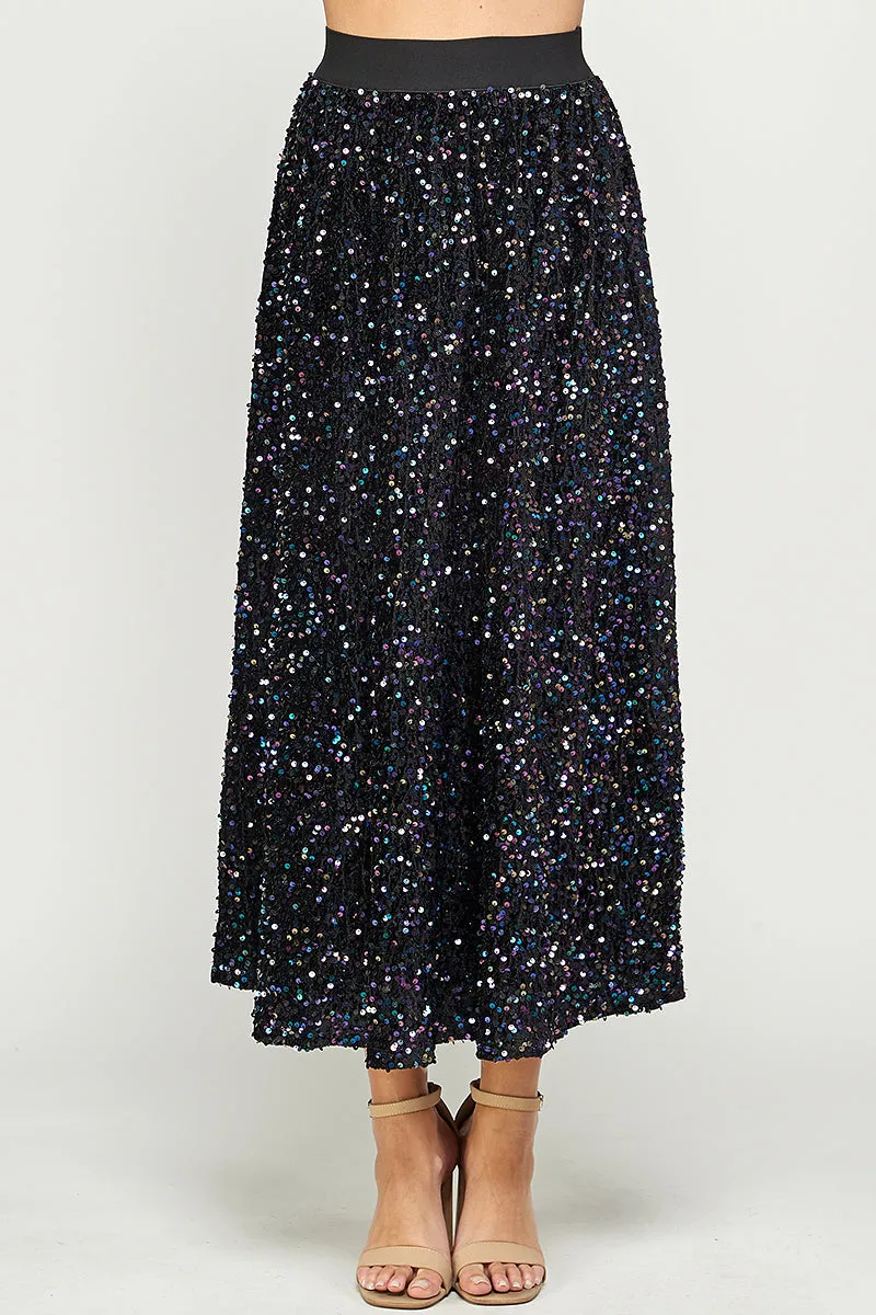 Black Sequin Skirt