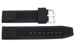 Black Textured Rubber B-RB117 22mm Watch Strap