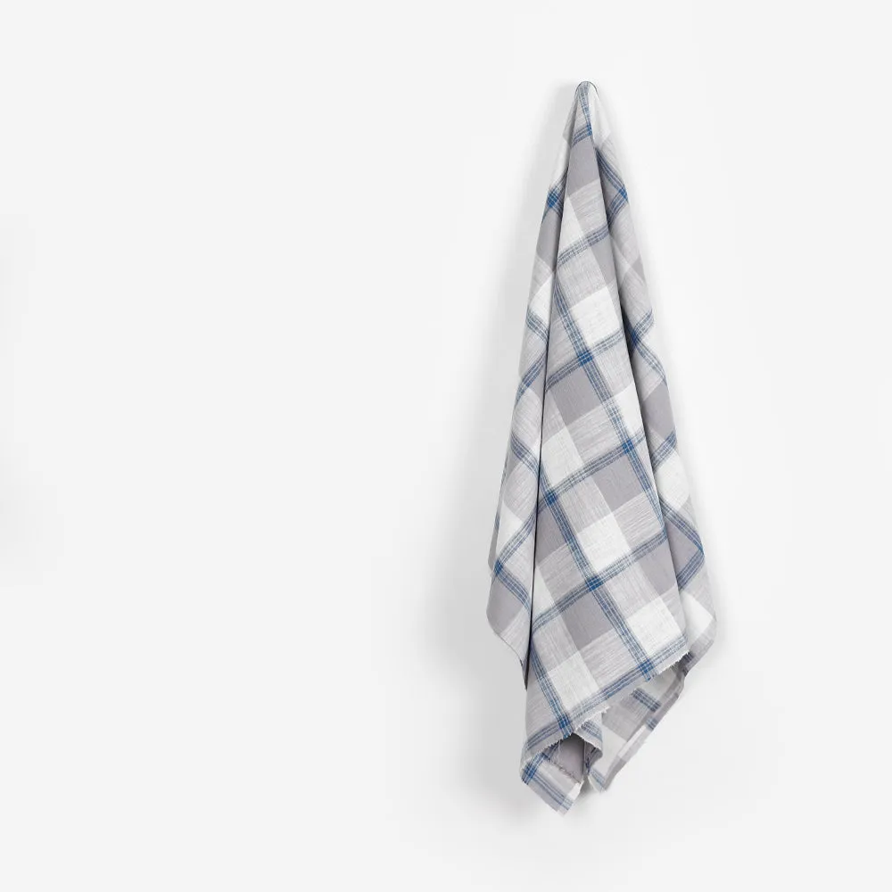 Bold Slubby Cotton Check - Grey Mix (last piece)