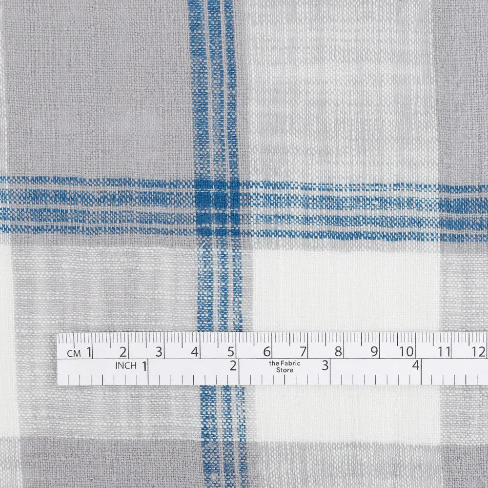 Bold Slubby Cotton Check - Grey Mix (last piece)