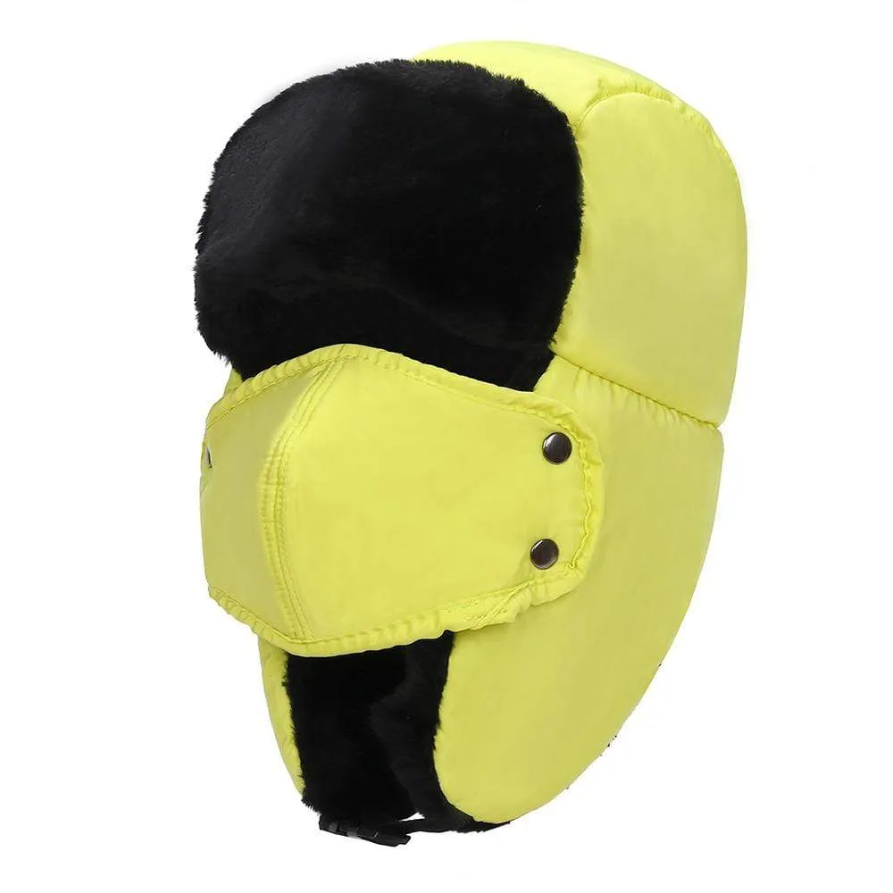 BravemanÂ Unisex Trapper Eskimo Fur-Lined Winter Hunting Hat with Ear Flaps and Removable Mask