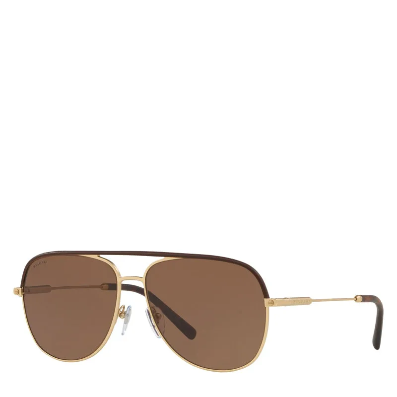 Bvlgari Metal Man Sunglass Brown/matte Pale Gold