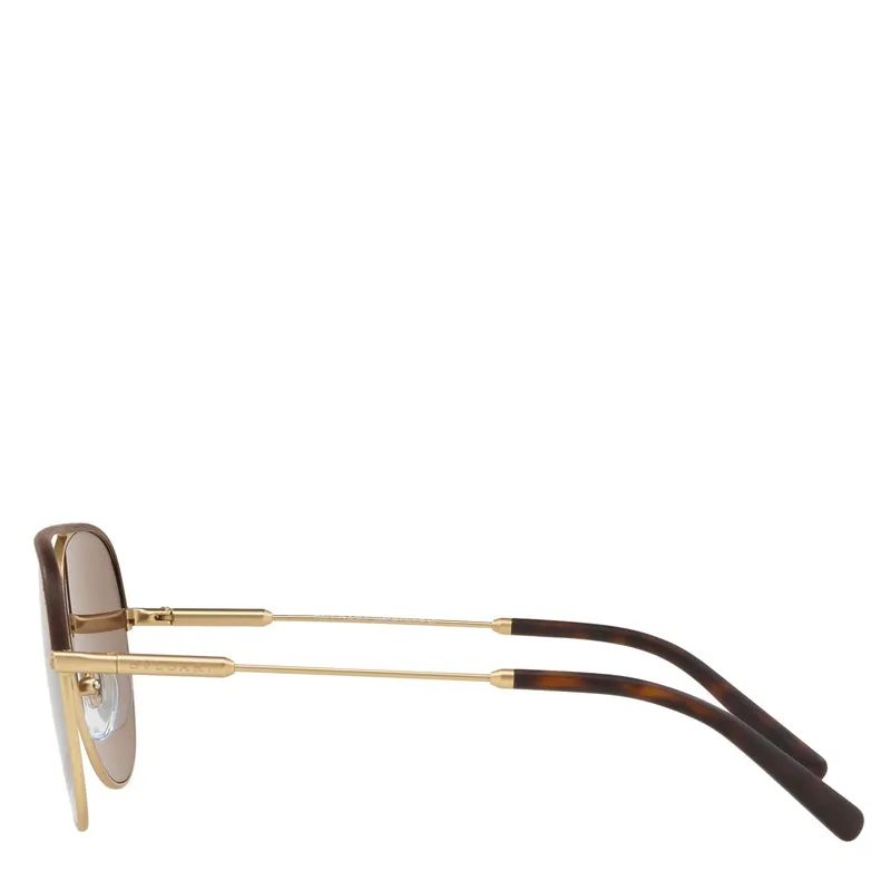 Bvlgari Metal Man Sunglass Brown/matte Pale Gold