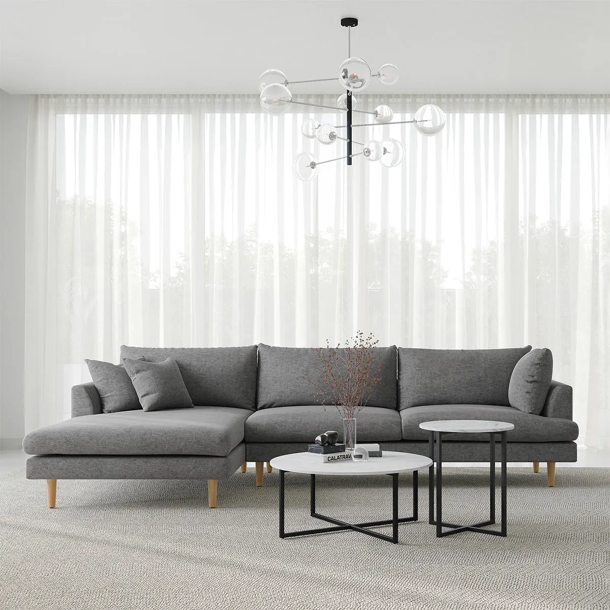 Byron Fabric Modular Sofa & Left Hand Chaise