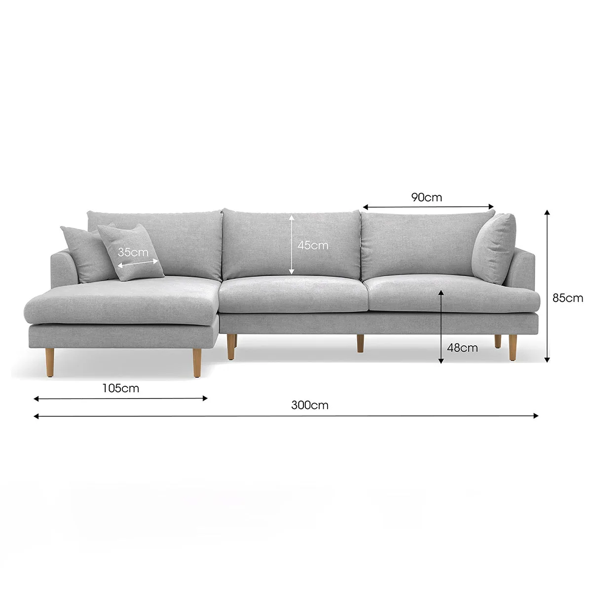 Byron Fabric Modular Sofa & Left Hand Chaise