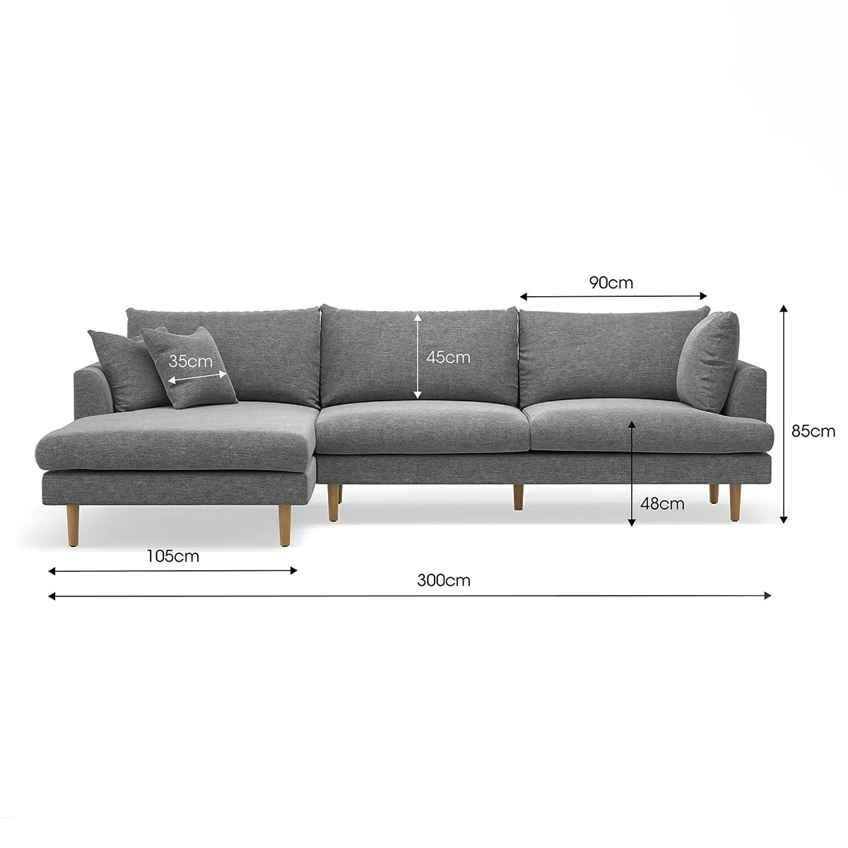 Byron Fabric Modular Sofa & Left Hand Chaise