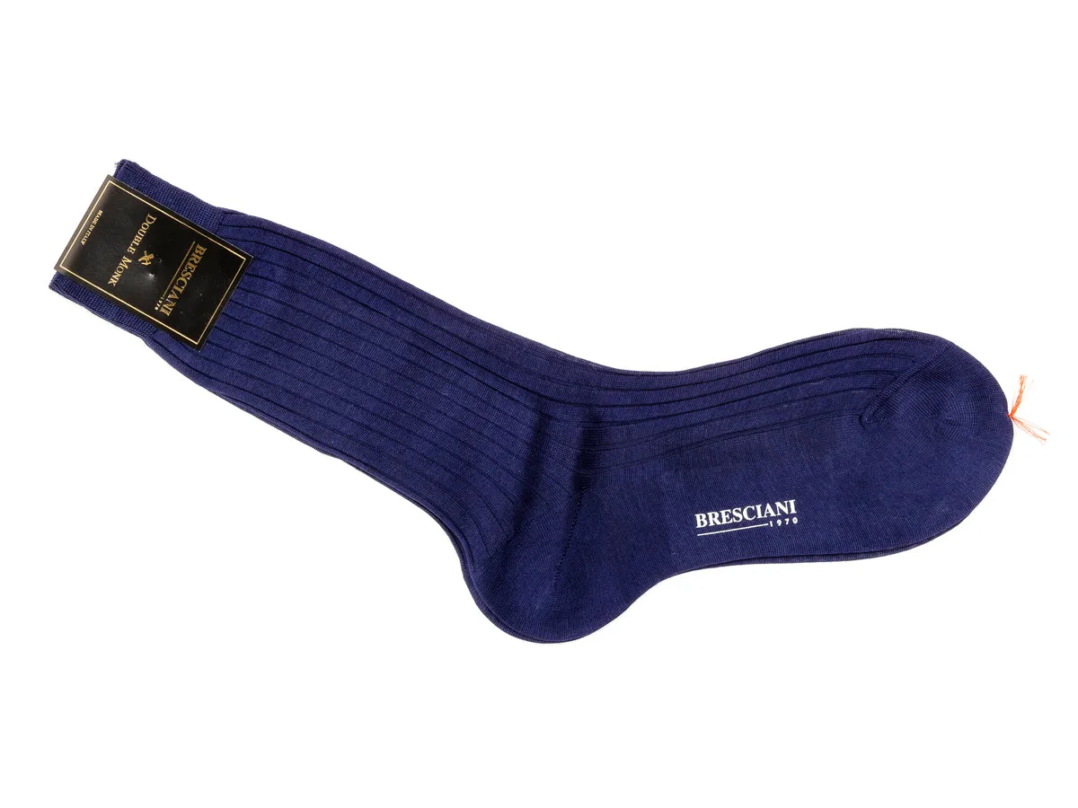 Calf Length Cotton Socks Indigo