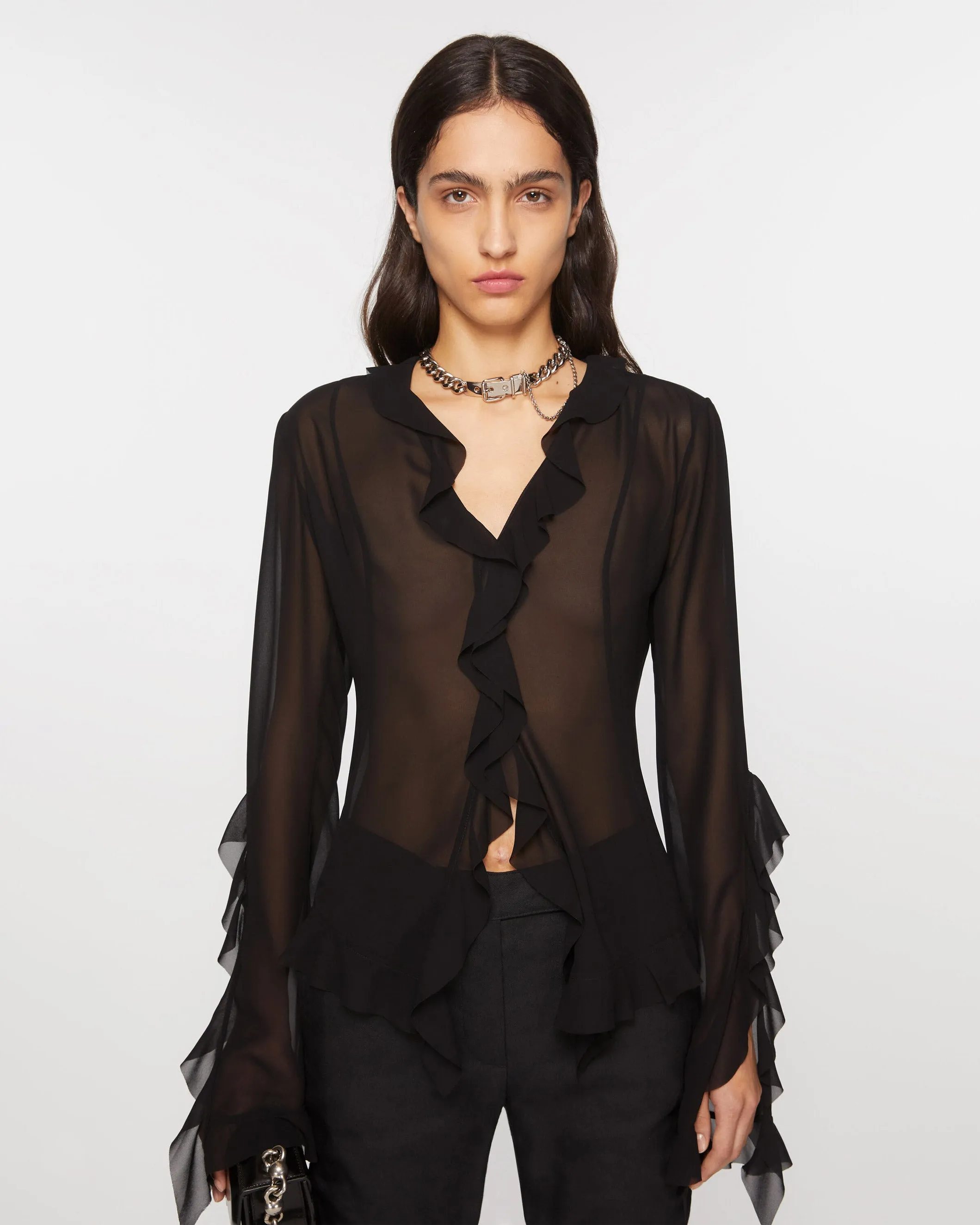 Chiffon Ruffle Blouse