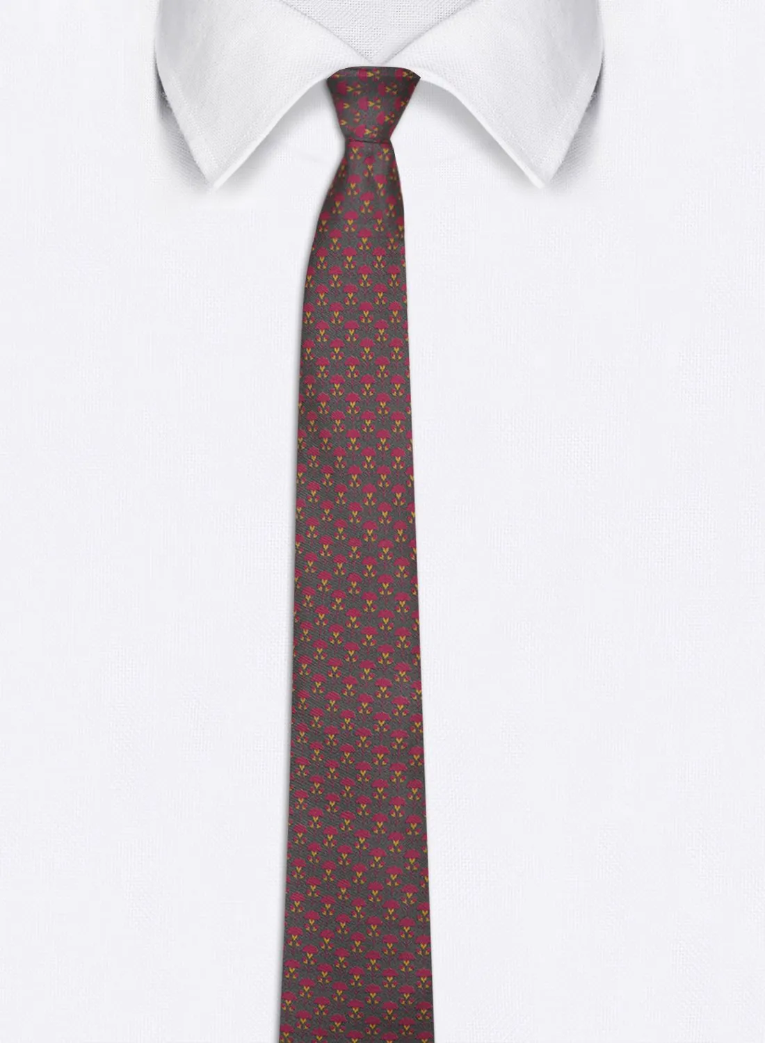 Chokore Grey & Magenta Silk Tie - Indian At Heart range