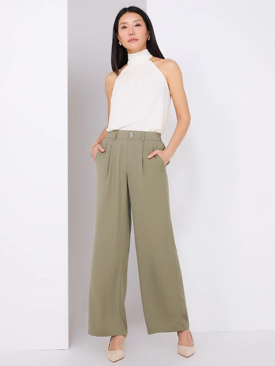 Classic Rise Wide-Leg Pants