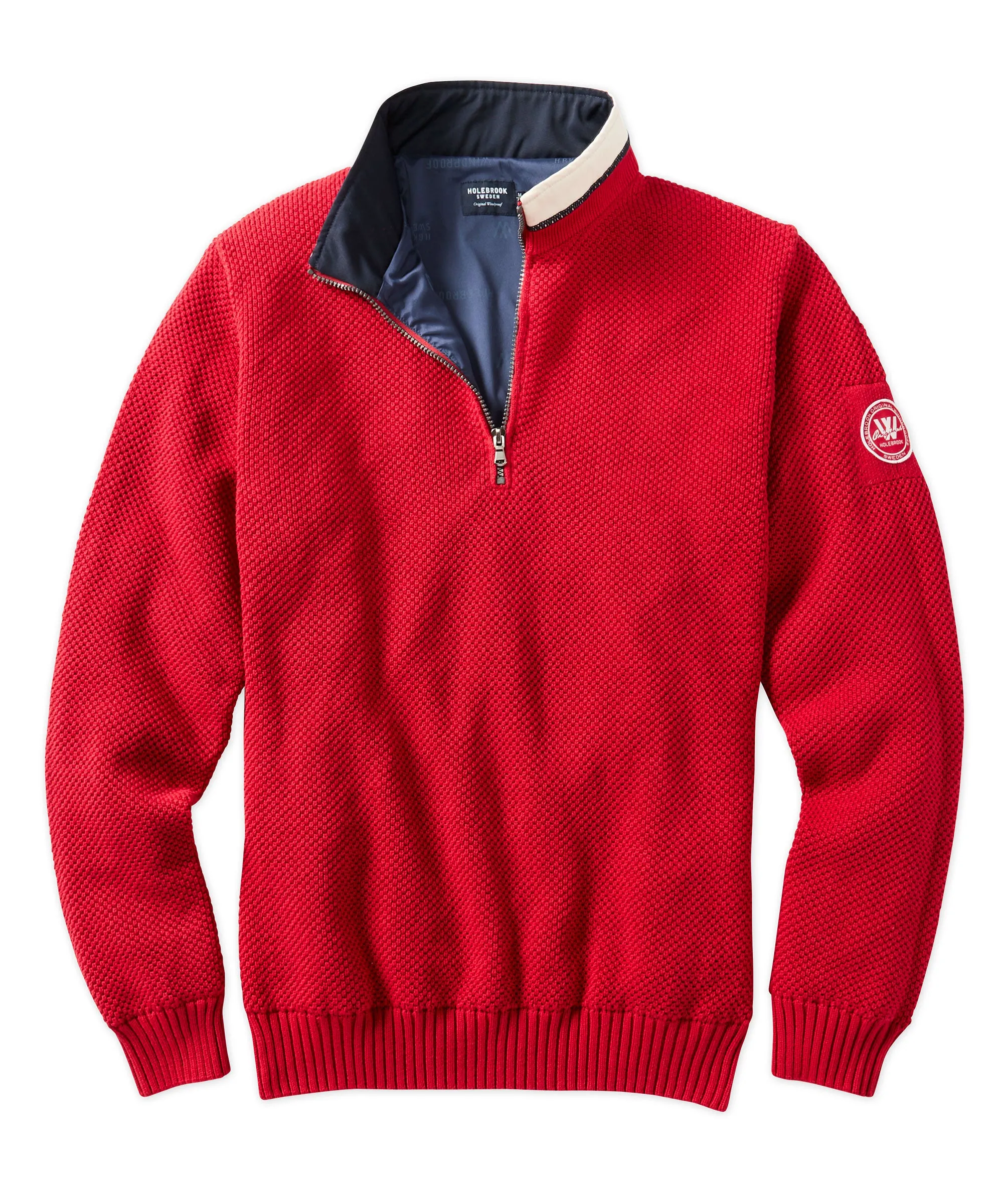 Classic Windproof Cotton Quarter-Zip Sweater