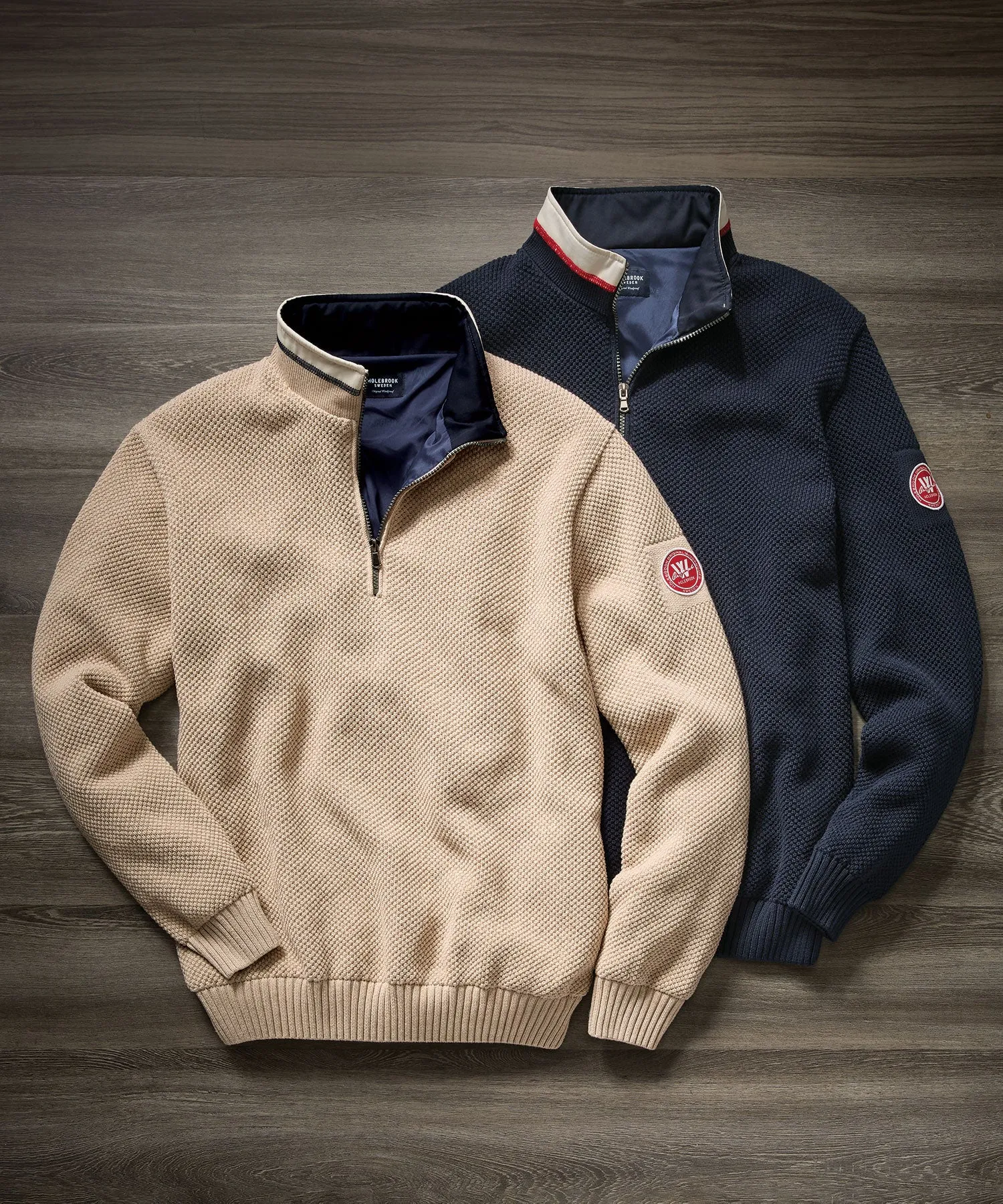 Classic Windproof Cotton Quarter-Zip Sweater