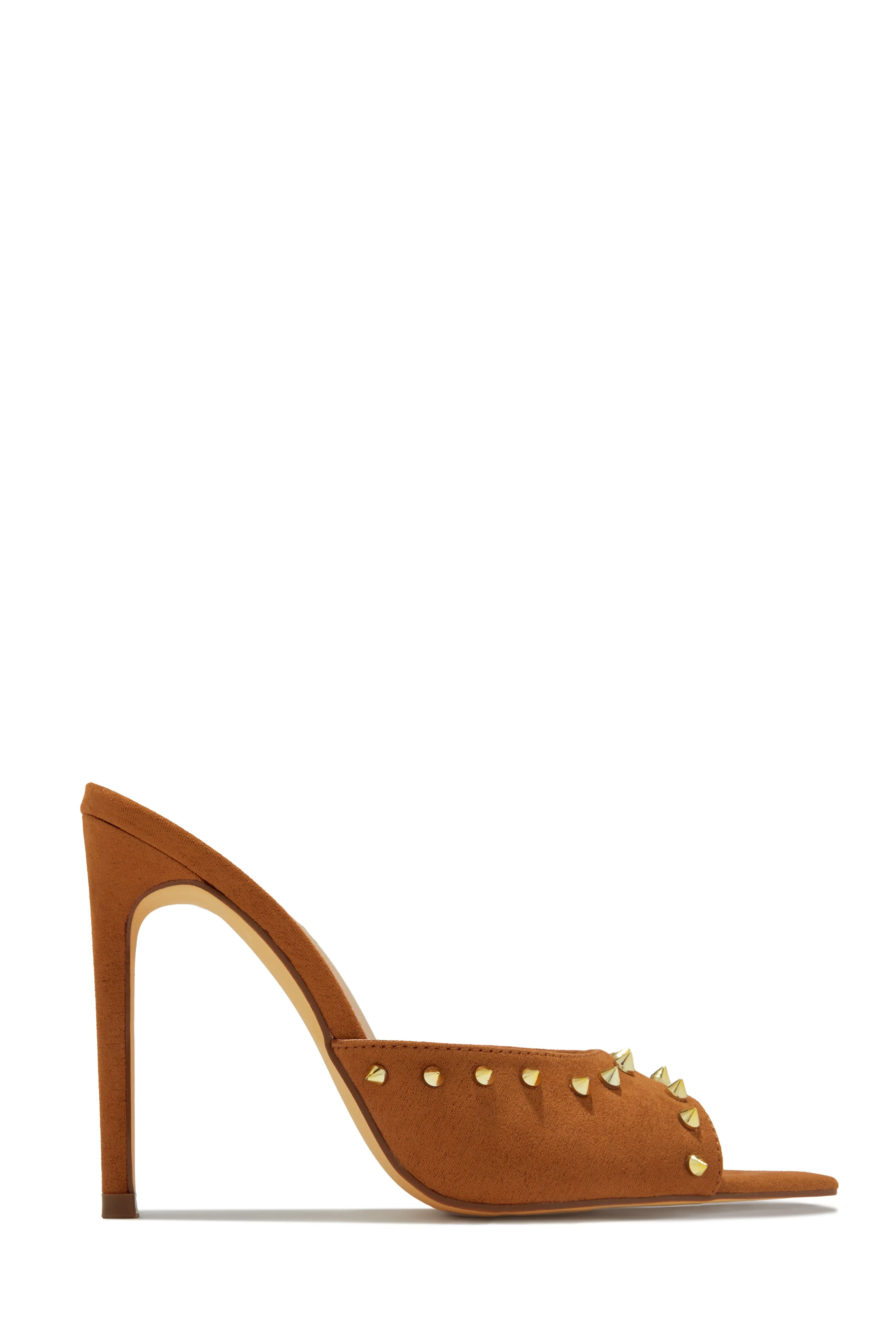 Collette Studded High Heel Mules - Gold