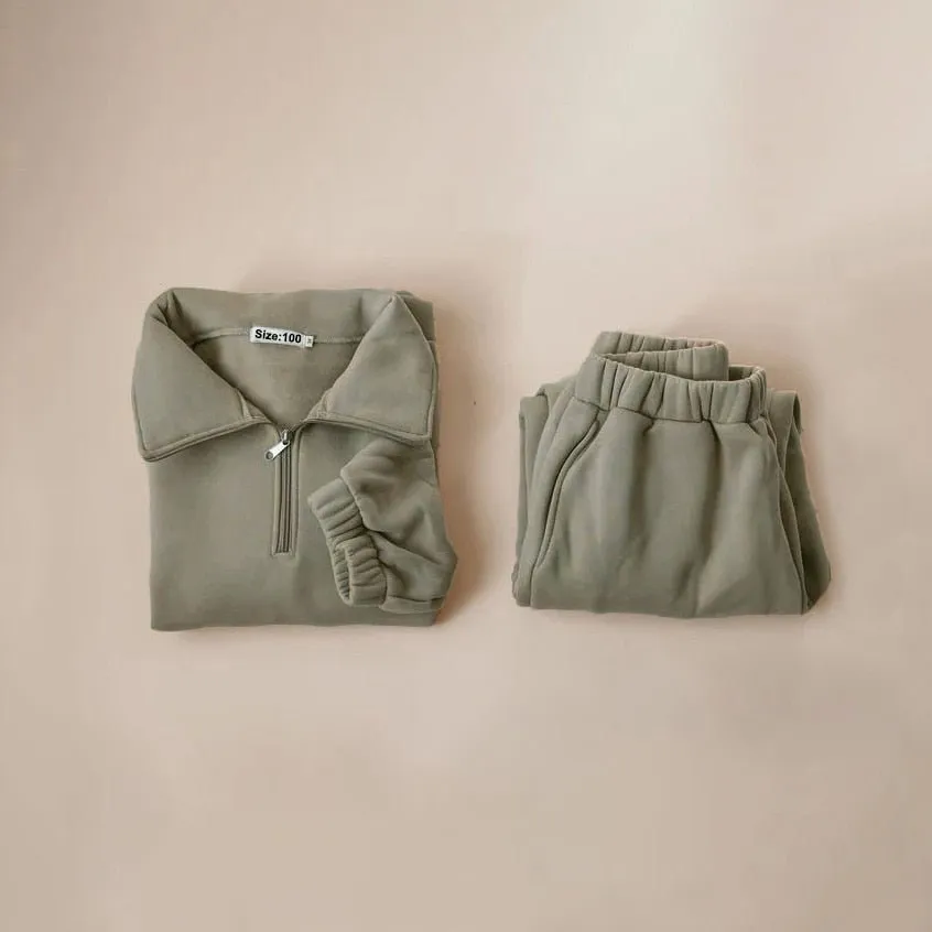 Cozy Kids Zip-Up Fleece and Joggers Set