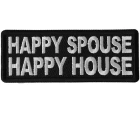 Daniel Smart Happy Spouse Happy House Embroidered Patch, 4 x 1.5 inches