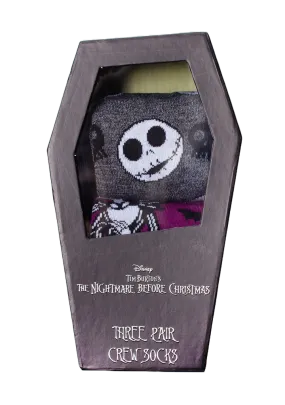 Disney Nightmare Before Christmas Coffin 3PK Sock Gift Box Set