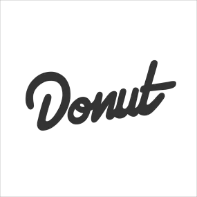 Donut Sticker - 6" - Black