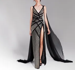 Filaments of Gold& Black Dress