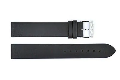 FITS  Movado 18mm Long Length Black Genuine Leather Smooth Watch Strap