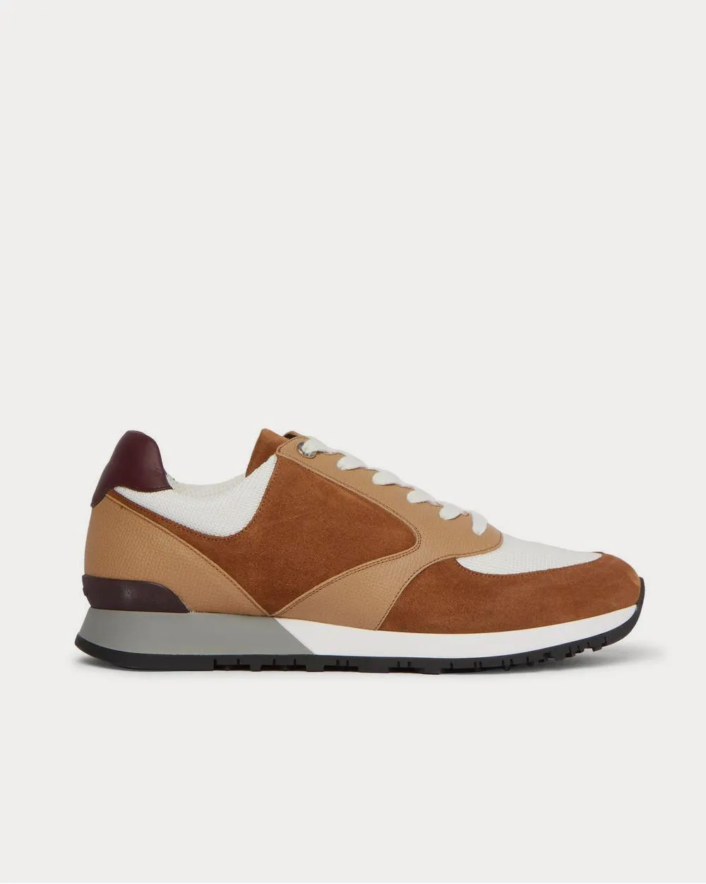 Foundry Suede, Textured-Leather and Mesh  Brown low top sneakers