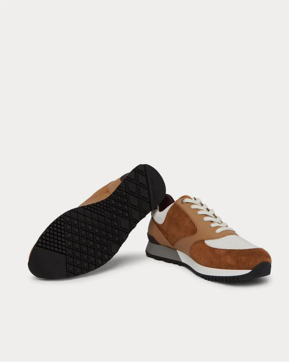 Foundry Suede, Textured-Leather and Mesh  Brown low top sneakers