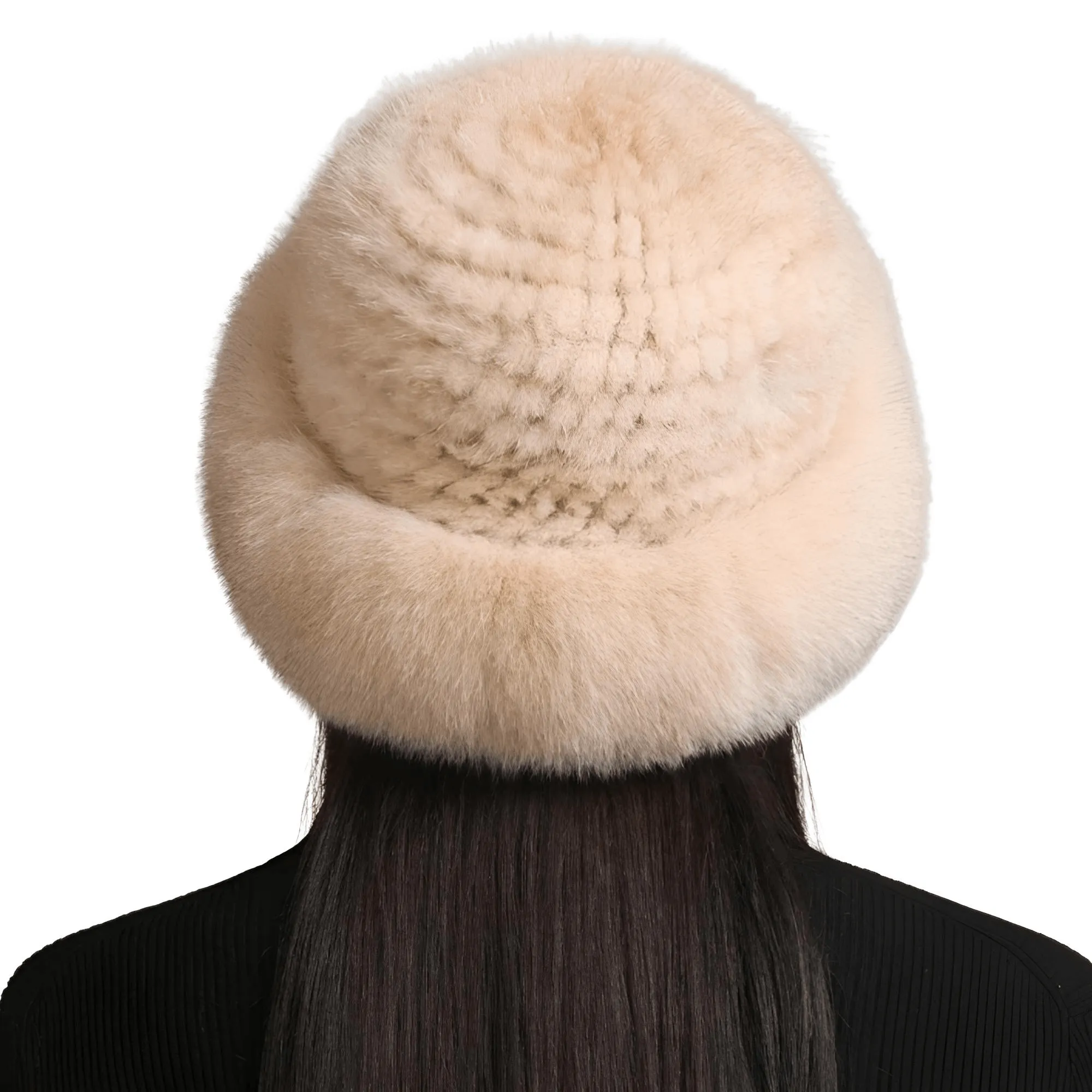 Genuine Real Natural Knitted Mink Fur Hat Cap Luxury Women's Knit Fashion Winter Headwear Warm Real Fox Fur Hats