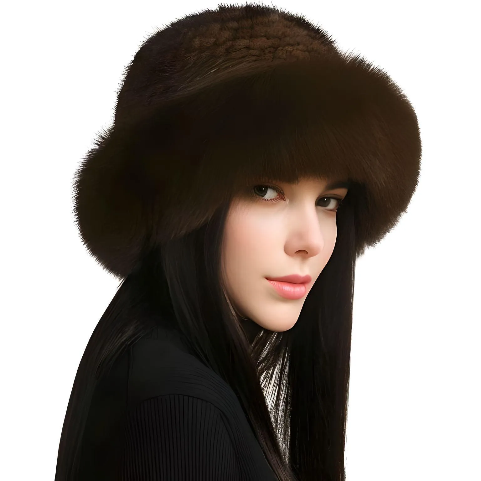 Genuine Real Natural Knitted Mink Fur Hat Cap Luxury Women's Knit Fashion Winter Headwear Warm Real Fox Fur Hats