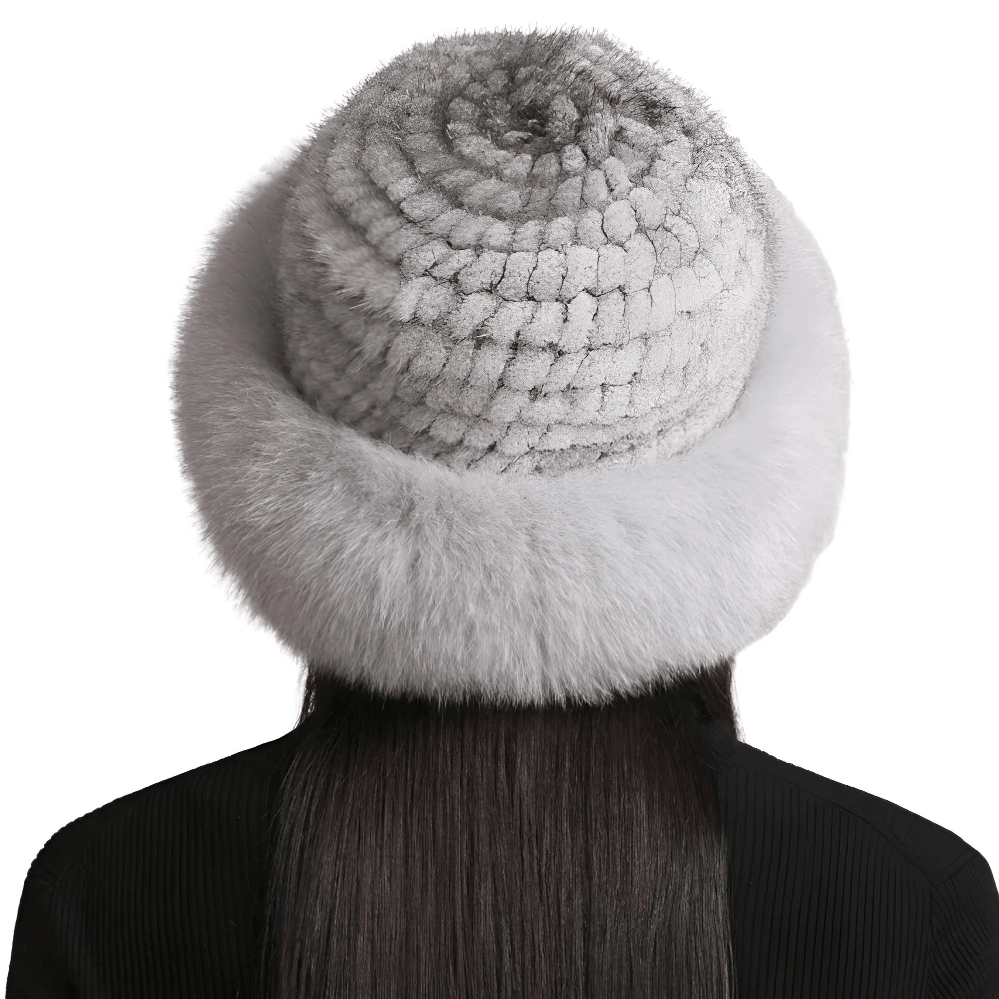 Genuine Real Natural Knitted Mink Fur Hat Cap Luxury Women's Knit Fashion Winter Headwear Warm Real Fox Fur Hats