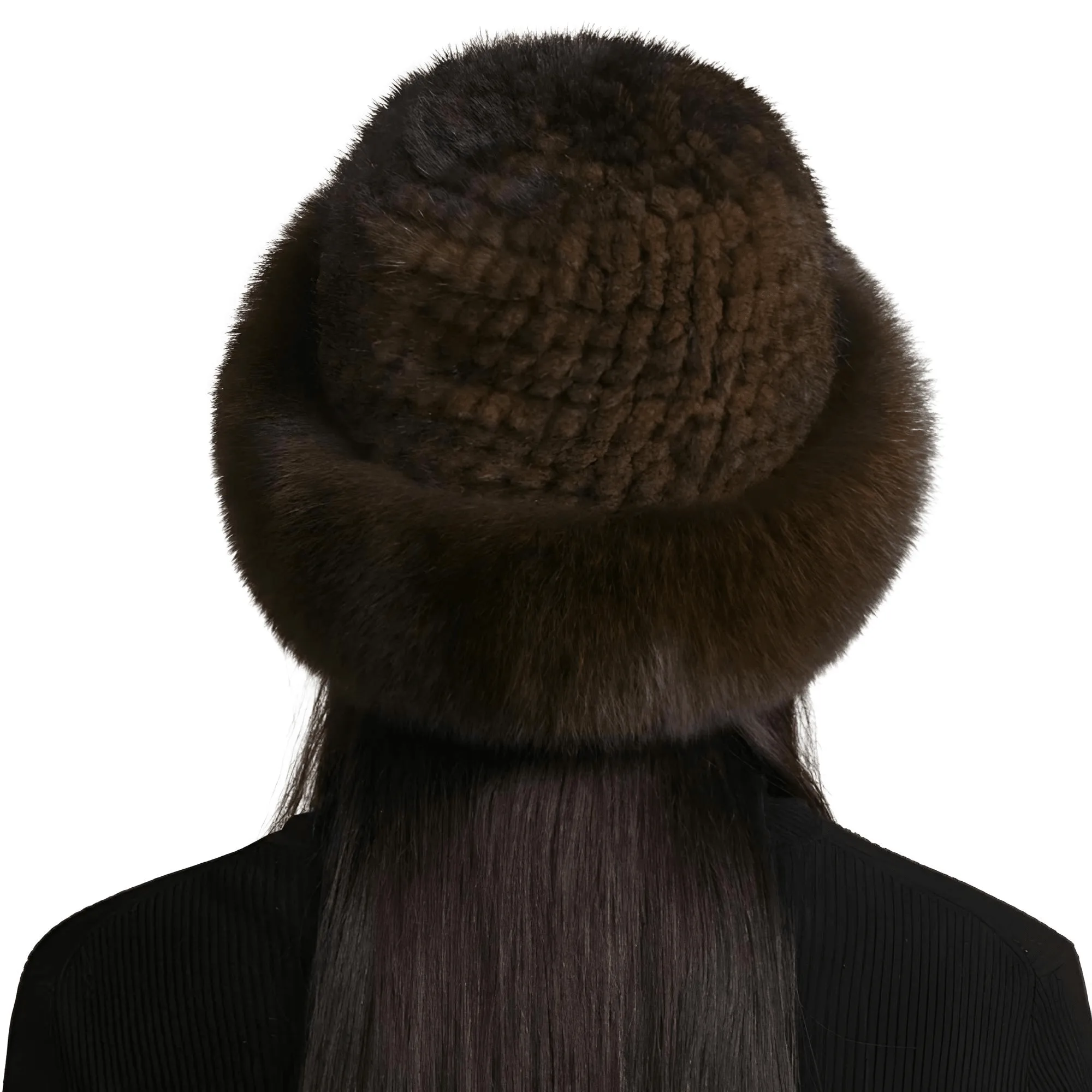 Genuine Real Natural Knitted Mink Fur Hat Cap Luxury Women's Knit Fashion Winter Headwear Warm Real Fox Fur Hats