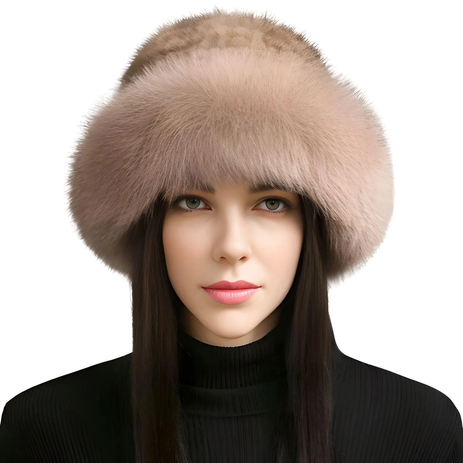 Genuine Real Natural Knitted Mink Fur Hat Cap Luxury Women's Knit Fashion Winter Headwear Warm Real Fox Fur Hats