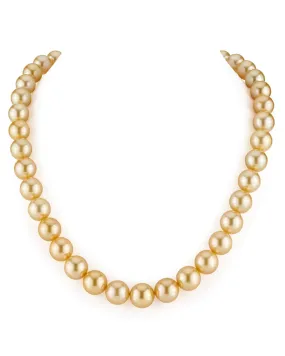 Golden South Sea Pearl Necklace, 9.0-11.0mm - AAA Quality