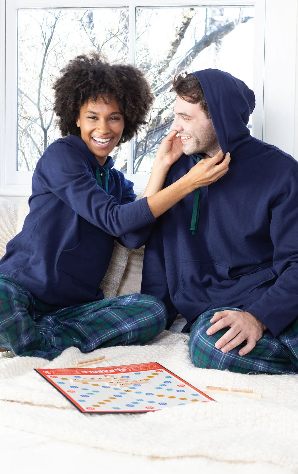 Heritage Plaid Hoodie Couples Pajamas