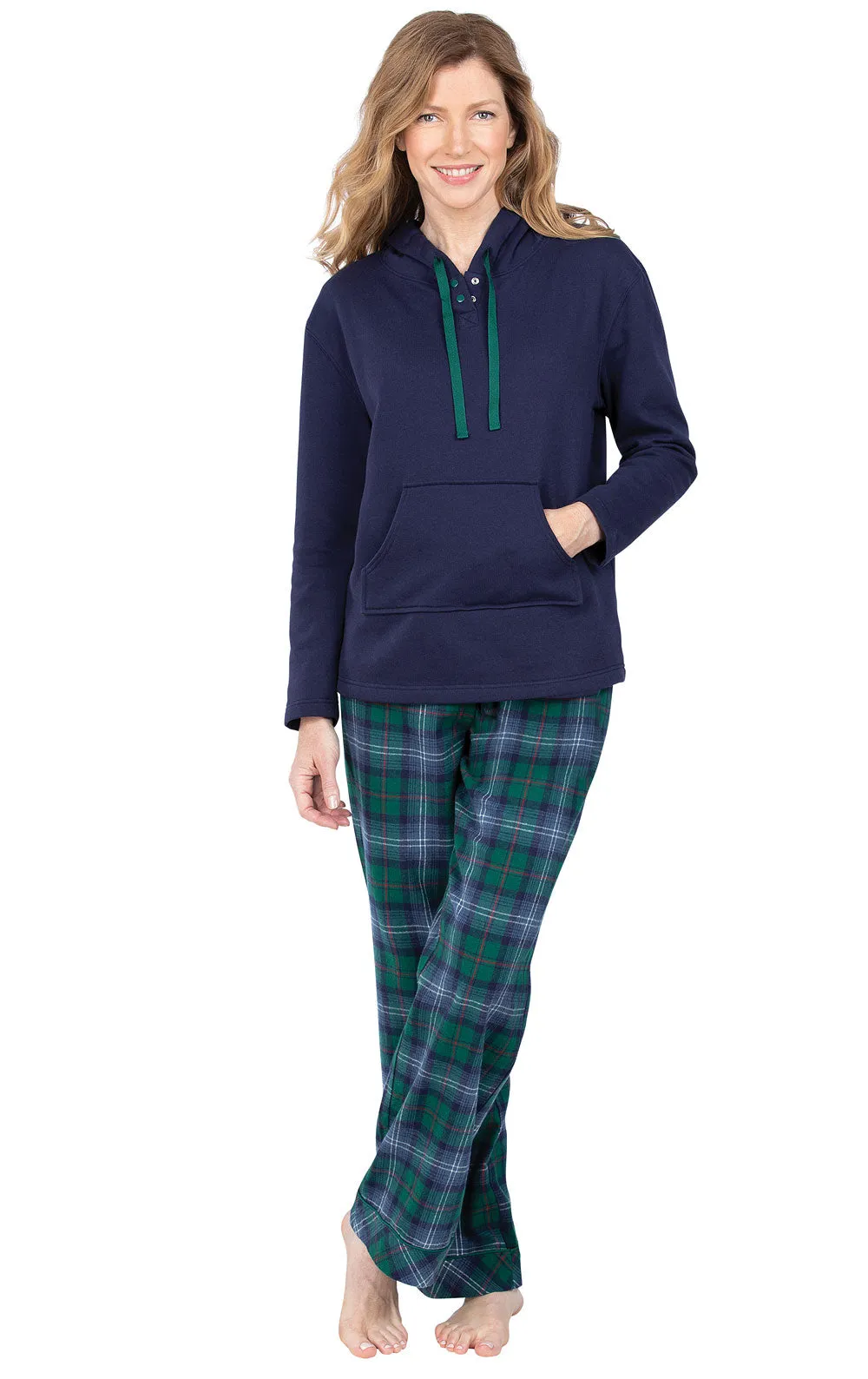 Heritage Plaid Hoodie Couples Pajamas